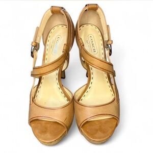 Coach Amiana Tan Leather Women's Sandals